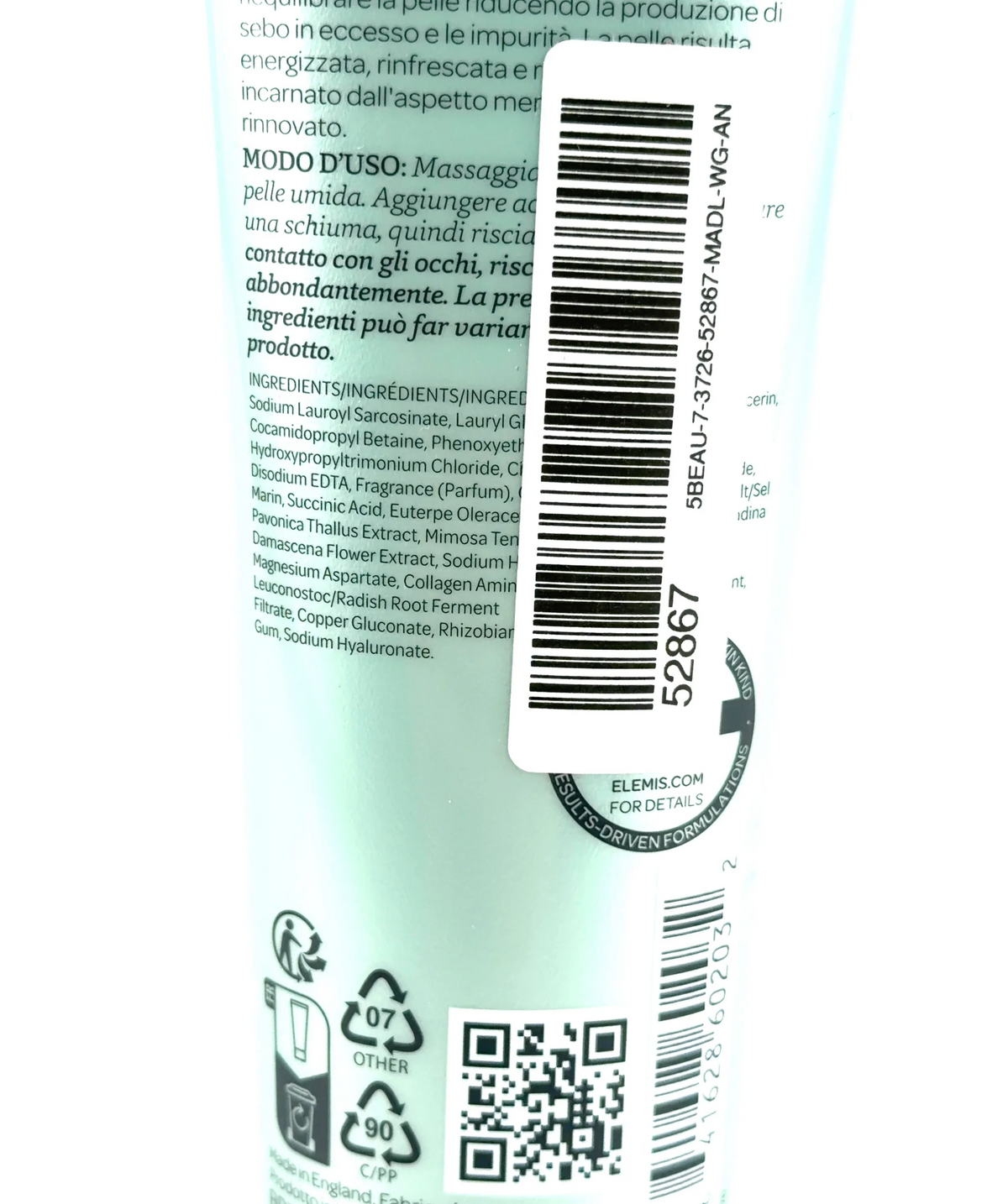 Elemis PRO-COLLAGEN ENERGISING MARINE CLEANSER, size 150ml — fabric detail