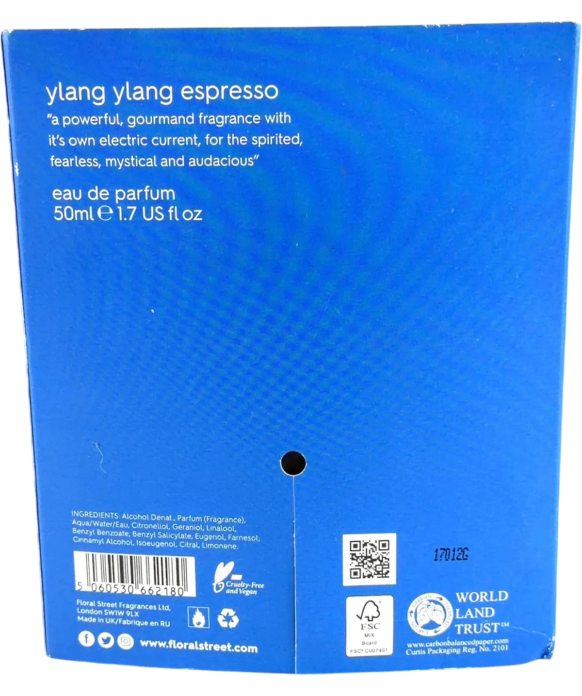 FLORAL STREET ylang ylang espresso, size 50ml — back