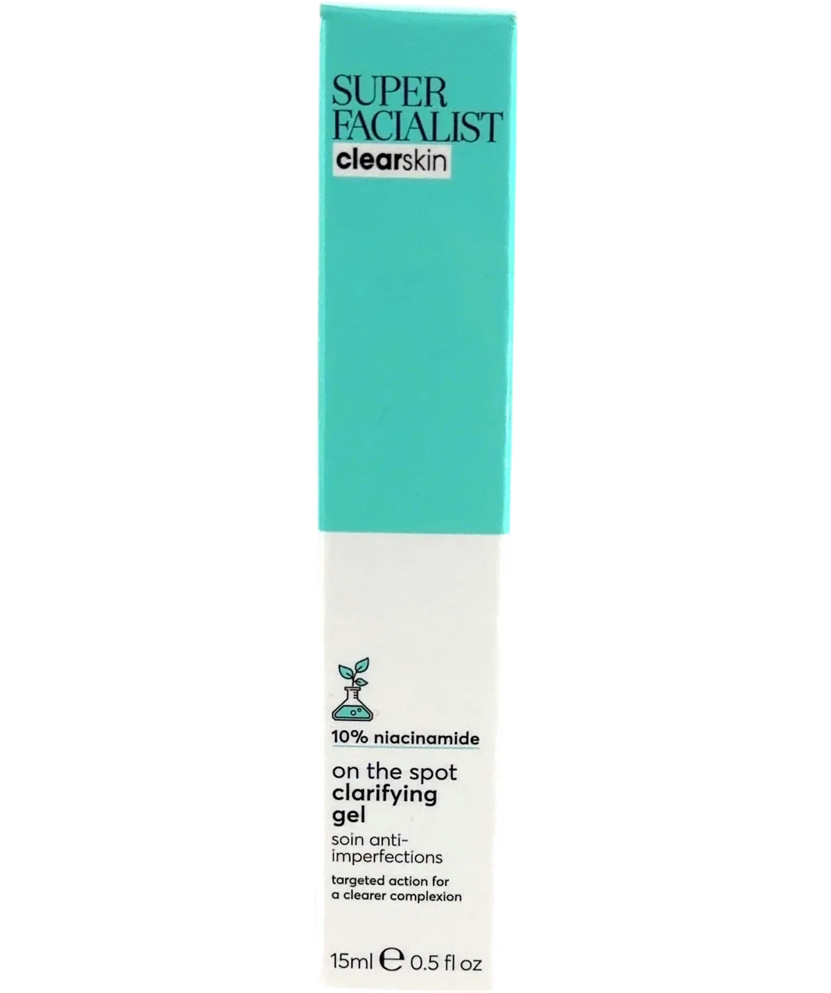 Super Facialist on the spot clarifying gel, size 15ml — front