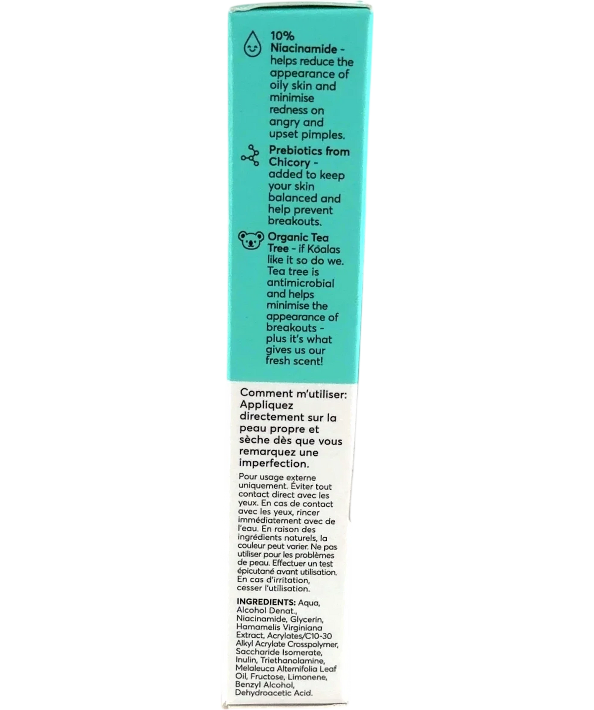 Super Facialist on the spot clarifying gel, size 15ml — back