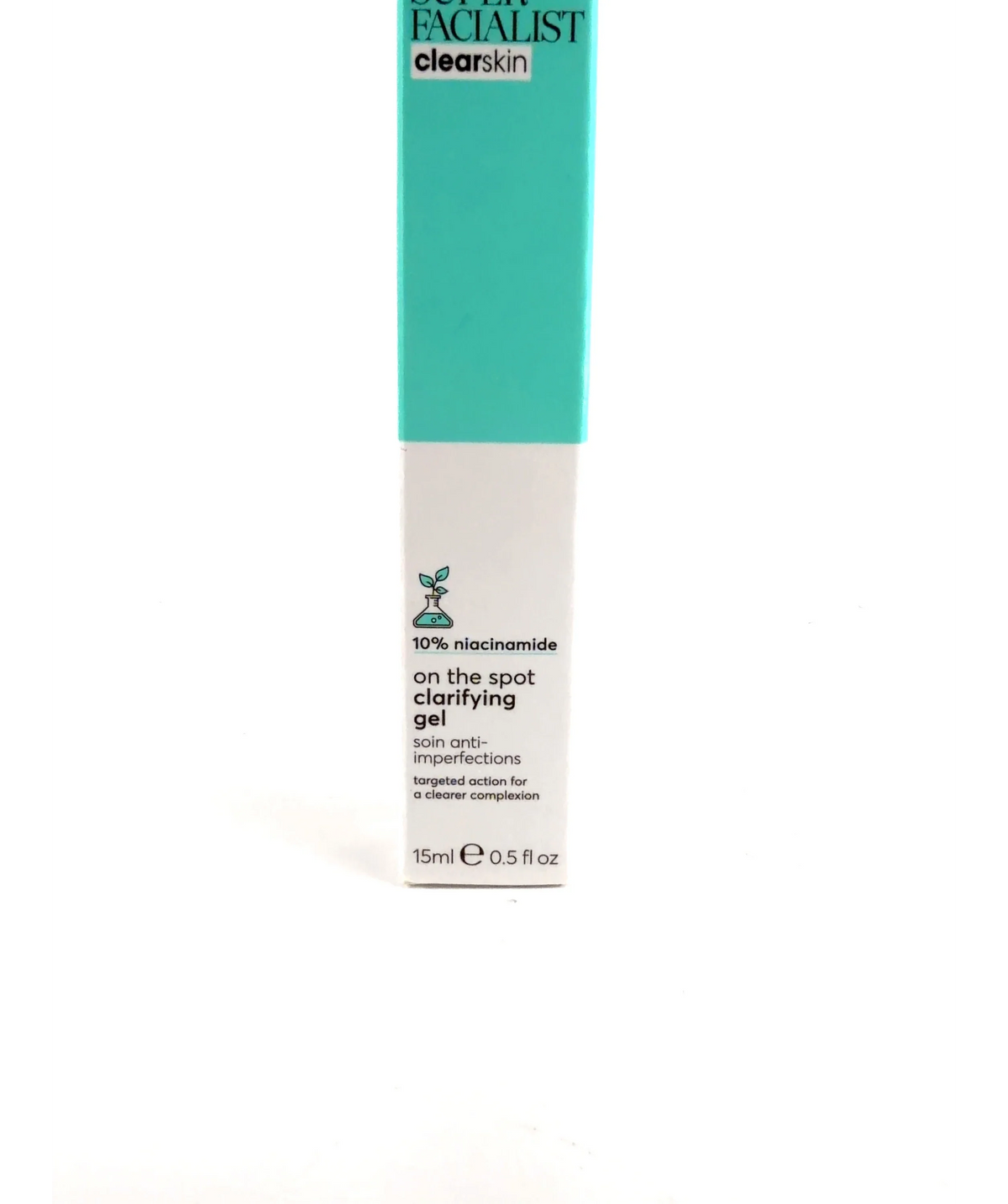 Super Facialist on the spot clarifying gel, size 15ml — care label