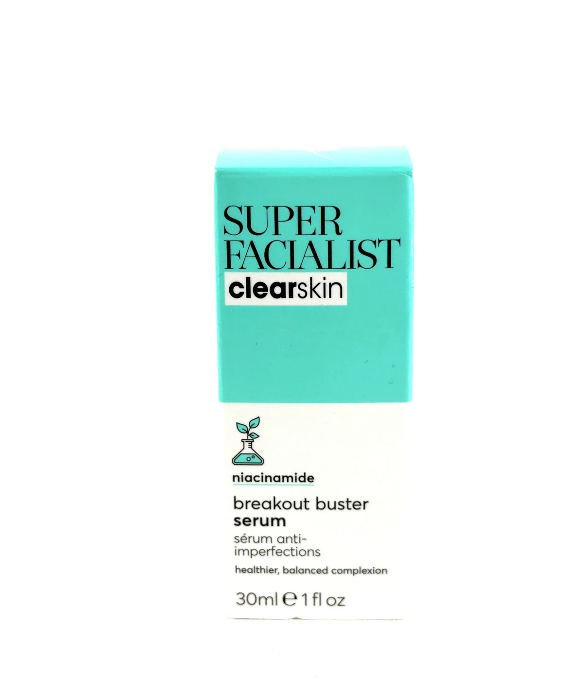 Super Facialist Clear Skin Breakout Buster Serum, size 30ml — label