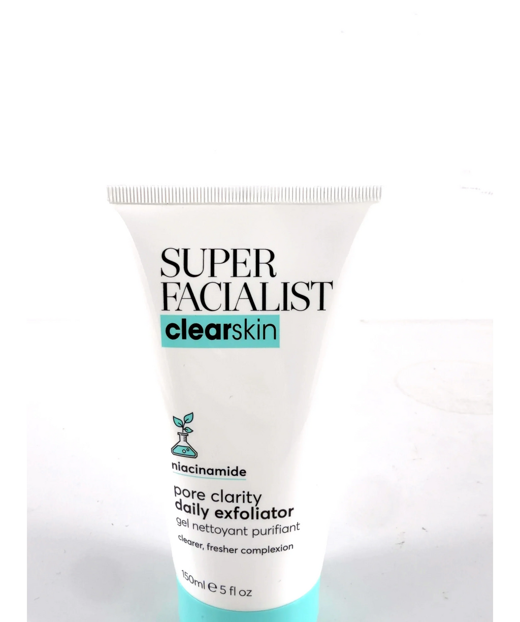 Super Facialist Clearskin Pore Clarity Daily Exfoliator, size 150ml — label
