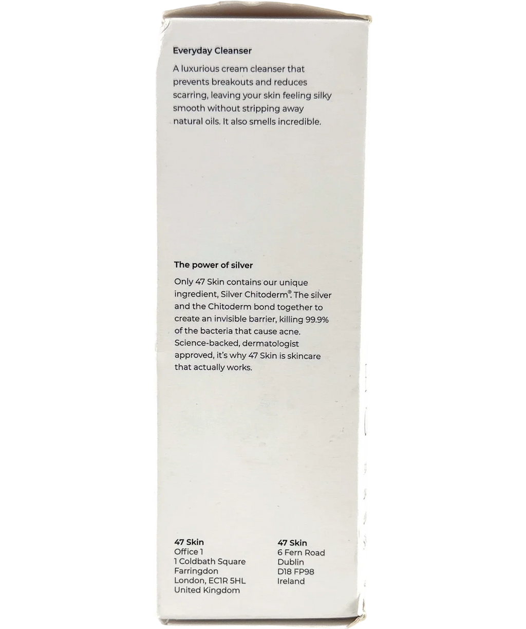 47skin Everyday Cleanser, size 150ml — back