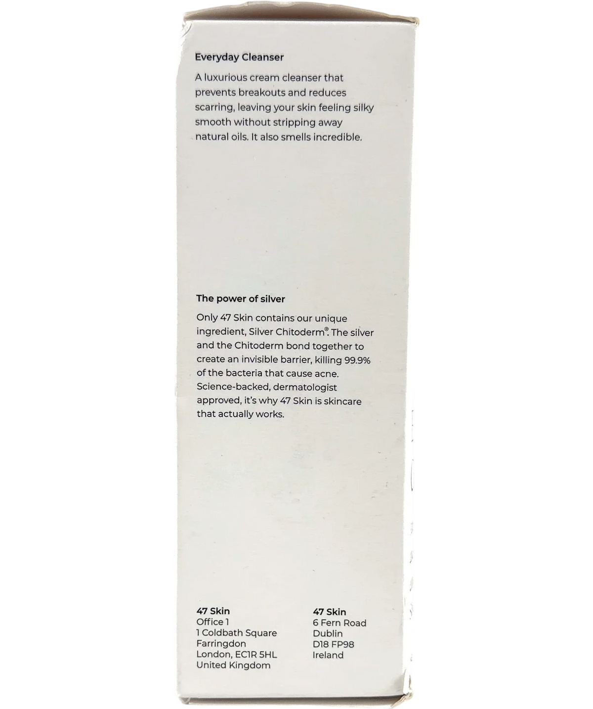 47skin Everyday Cleanser, size 150ml — back