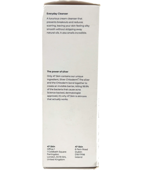 47skin Everyday Cleanser, size 150ml — back
