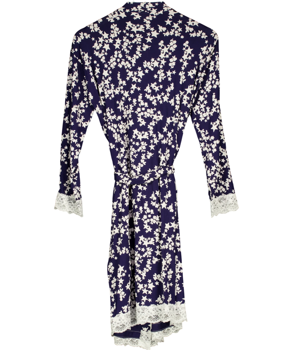 Pour Moi navy Sofa Loves Lace Jersey Wrap Gown, size UK 8 — back