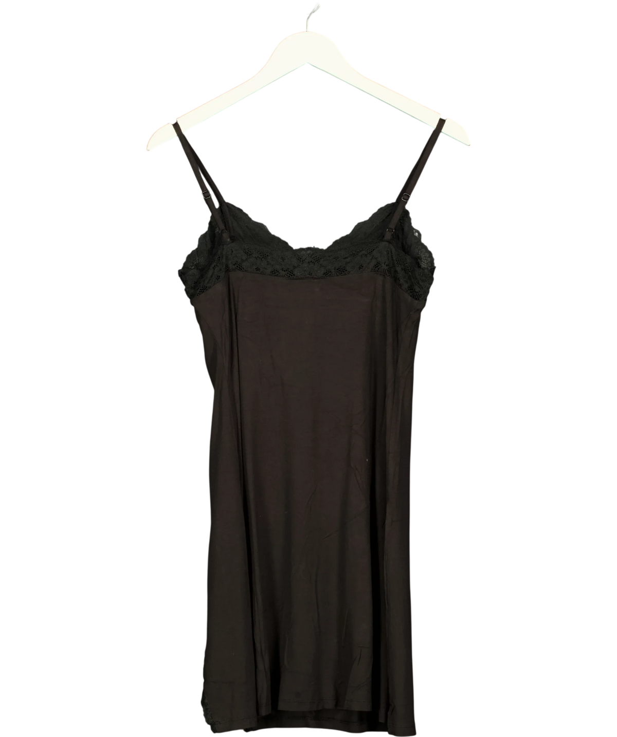 Pour Moi Black Sofa Loves Lace Hidden Support Soft Jersey Split Chemise, size UK 12 — back