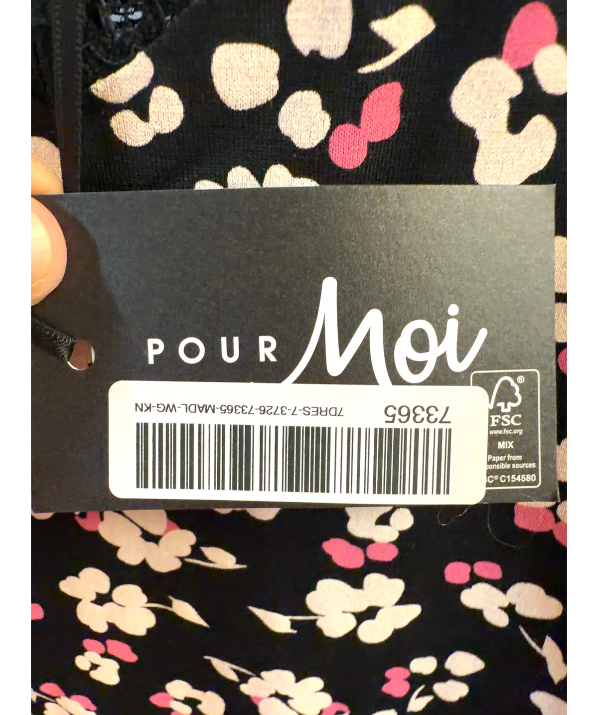 Pour Moi Black Sofa Loves Lace Hidden Support Soft Jersey Split Chemise, size UK 12 — detail