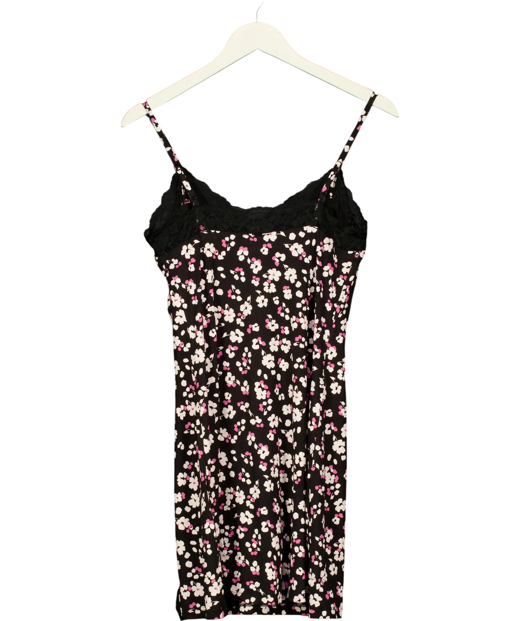 Pour Moi Black Sofa Loves Lace Hidden Support Soft Jersey Split Chemise, size UK 12 — back
