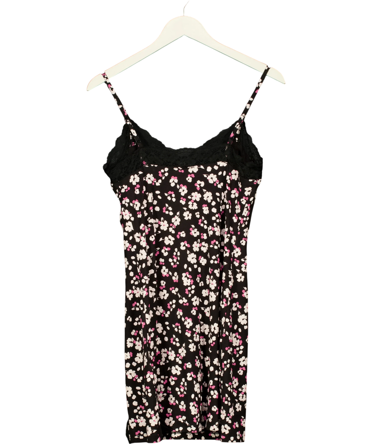 Pour Moi Black Sofa Loves Lace Hidden Support Soft Jersey Split Chemise, size UK 12 — back
