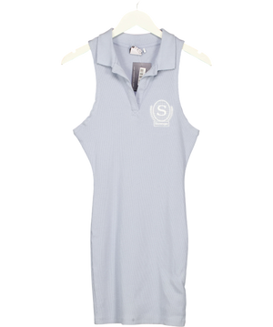 Slazenger Ribbed Light Blue Sleeveless Polo Dress UK 8