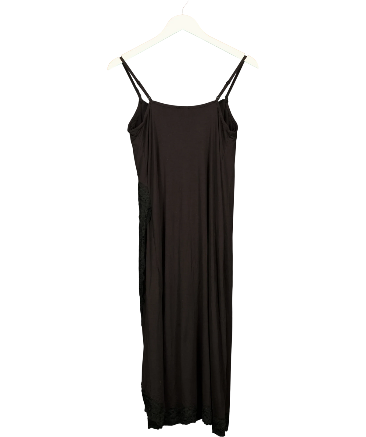 Pour Moi Black Sofa Loves Lace Soft Jersey Hidden Support Wrap Midi Chemise, size UK 10 — back