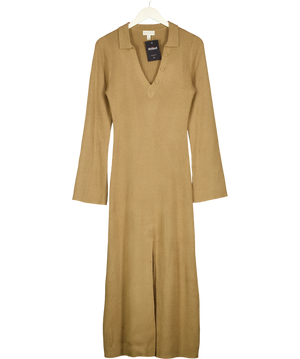 Pretty Lavish Brown Ribbed Midi Dress UK M