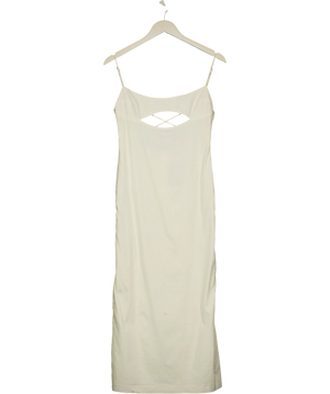 Zara White Cut-Out Midi Dress UK M