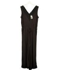 Pour Moi Black Sofa Loves Lace Hidden Support Cropped Wide Leg Jumpsuit, size UK 12 — front