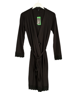 Pour Moi Sofa Loves Lace Jersey Wrap Gown Black UK 8