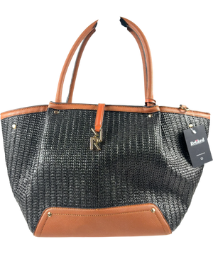River Island Black & Brown Woven Tote Bag