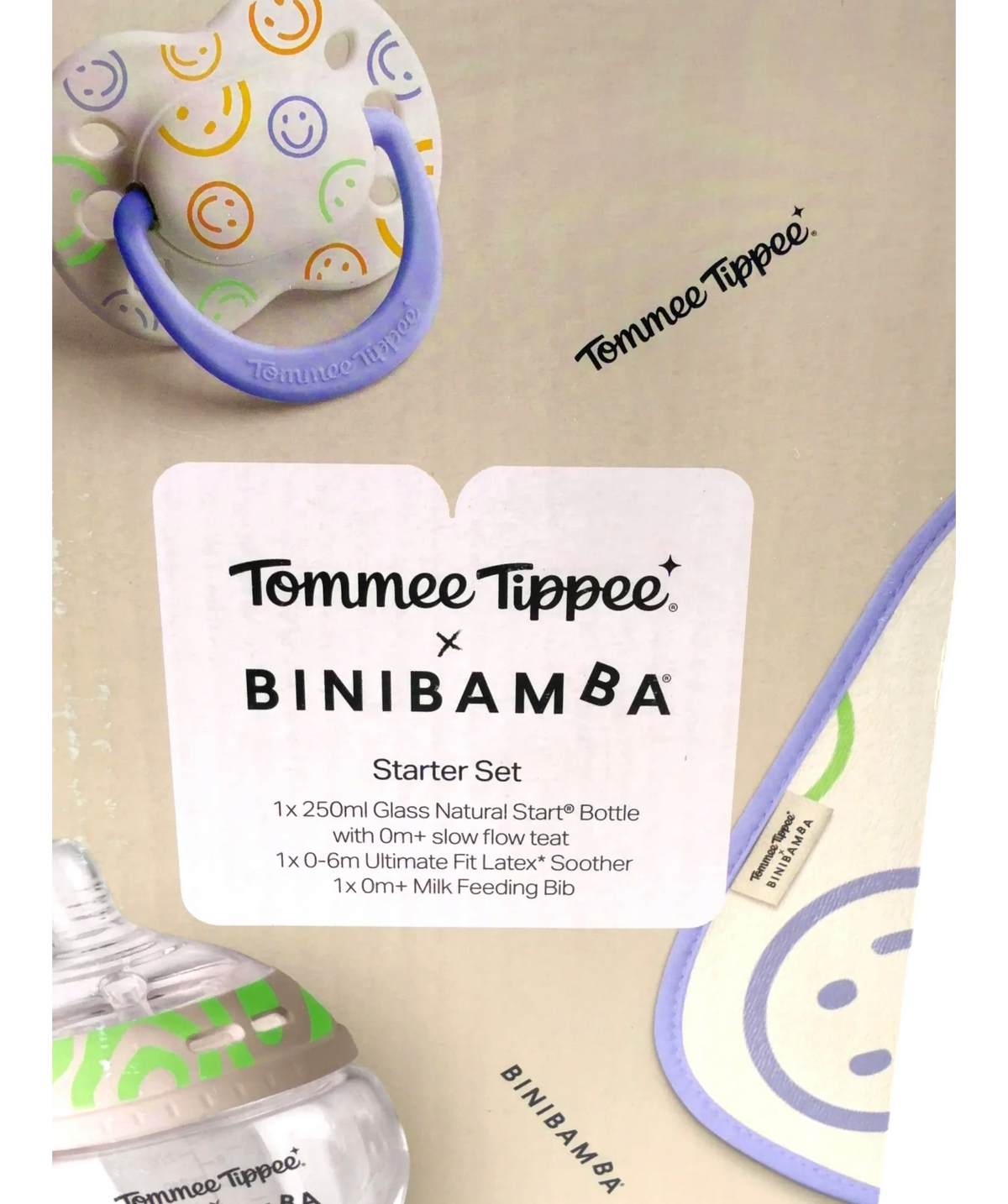 Tommee Tippee x BINIBAMBA Multicoloured Happy Days Gift Set (Starter Set) — label