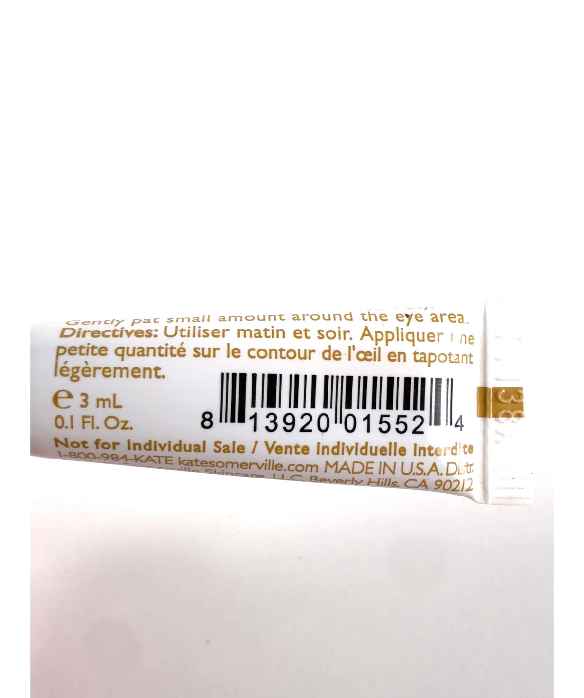 Kate Somerville +Retinol Firming Eye Cream, size 3ml — care label