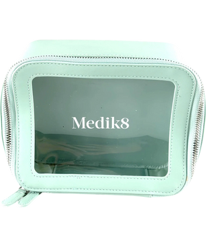 Medik8 Faux Leather Clear Window Wash Bag Mint Green One Size