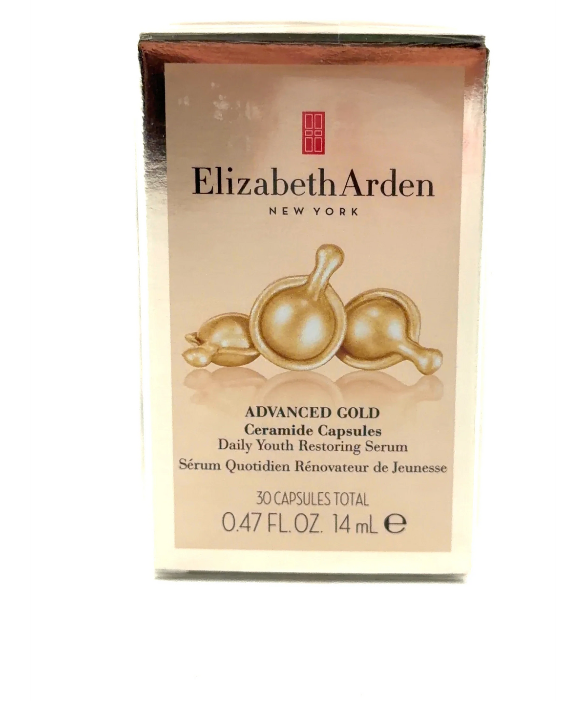 Elizabeth Arden ADVANCED GOLD Ceramide Capsules Daily Youth Restoring Serum, size 14ml — care label