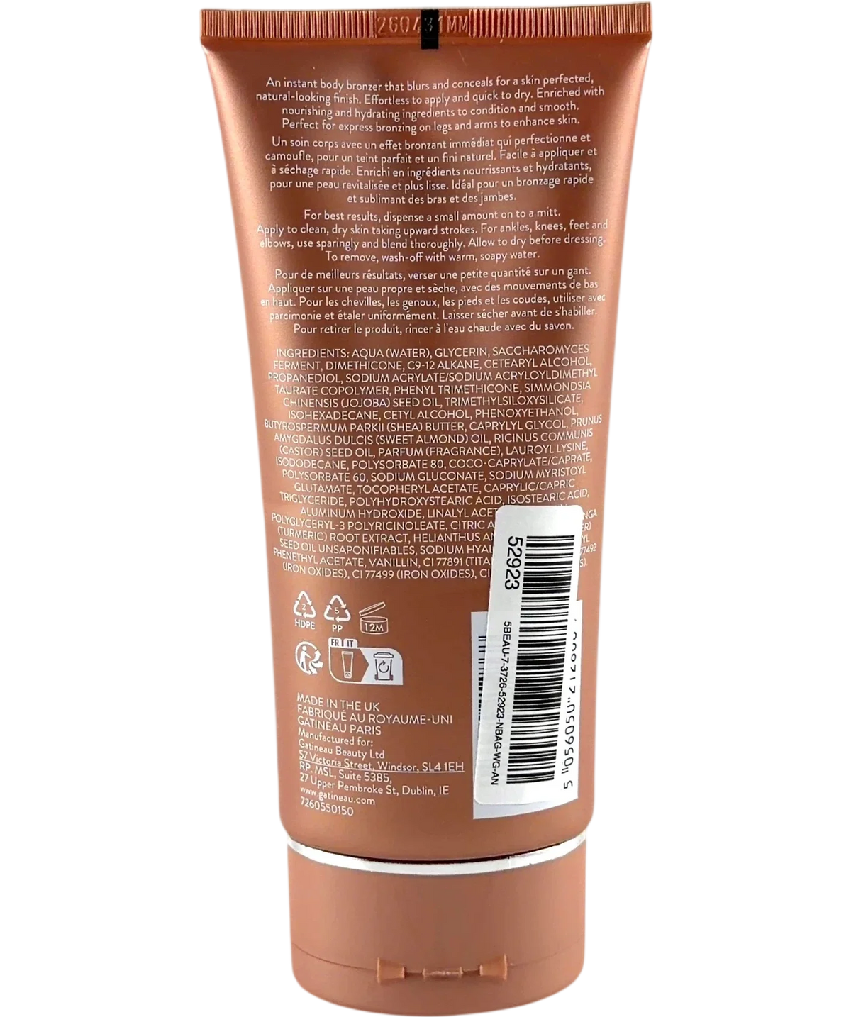 gatineau LIGHT / MEDIUM Golden Glow Blurring Body Bronze, size 150ml — back