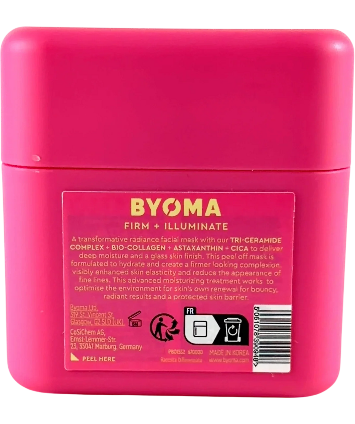 BYOMA BIO-COLLAGEN RADIANCE FACIAL MASK, size 60ml — back