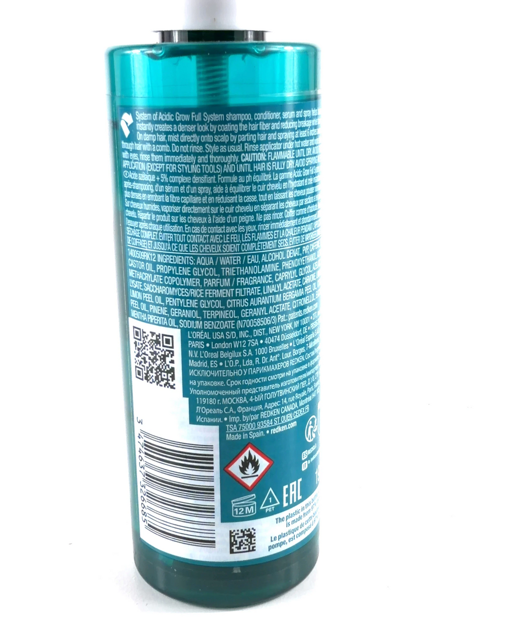 REDKEN acidic grow full system instant densifying spray, size 190ml — fabric detail