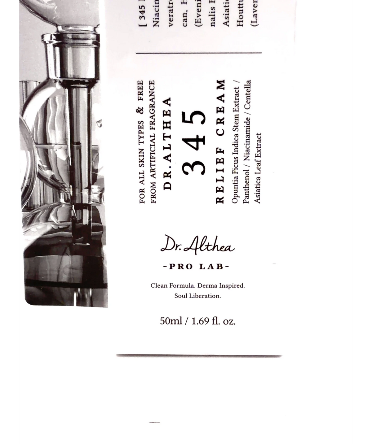 Dr.Althea 345 RELIEF CREAM, size 50ml — label