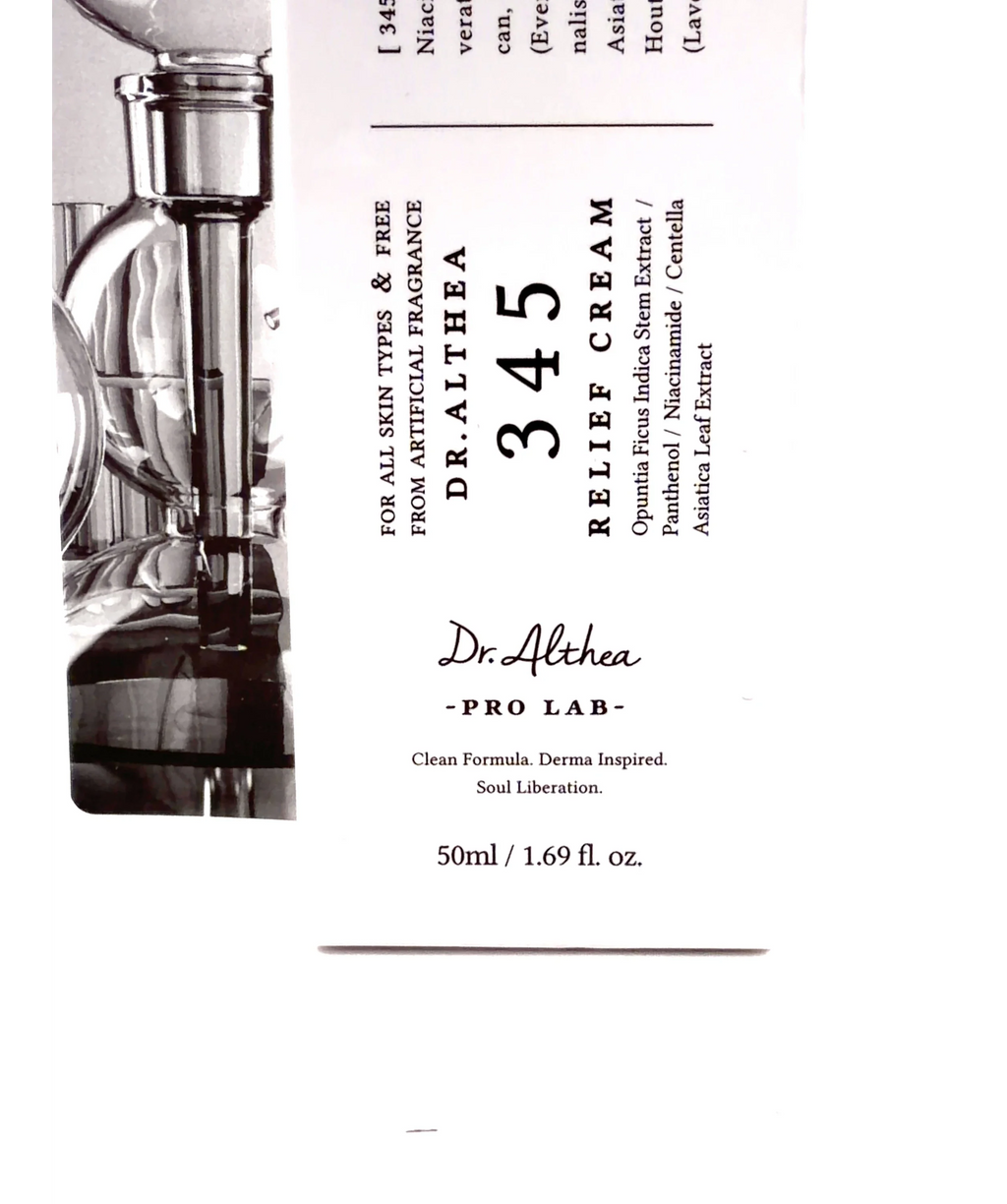 Dr.Althea 345 RELIEF CREAM, size 50ml — care label