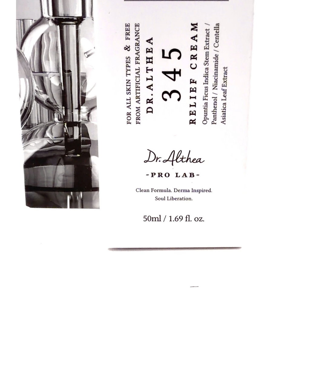 Dr.Althea 345 RELIEF CREAM, size 50ml — label