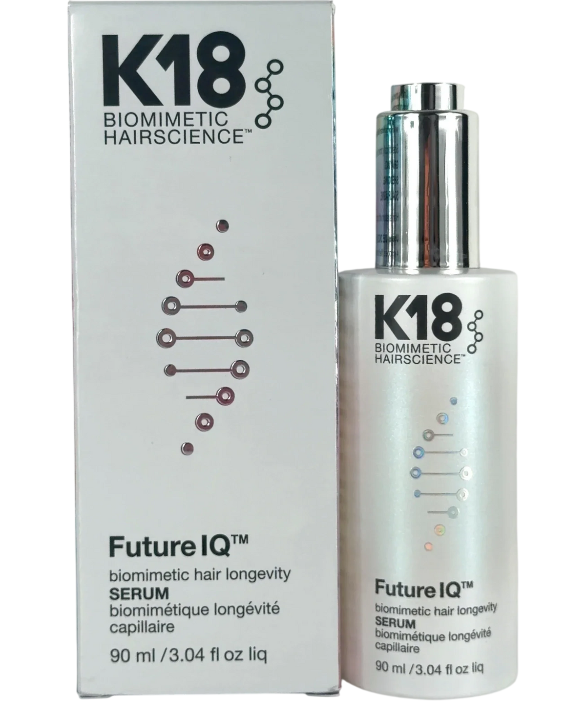 K18 Hair science FutureIQ Biomimetic Hair Longevity Serum, size 90ml — front