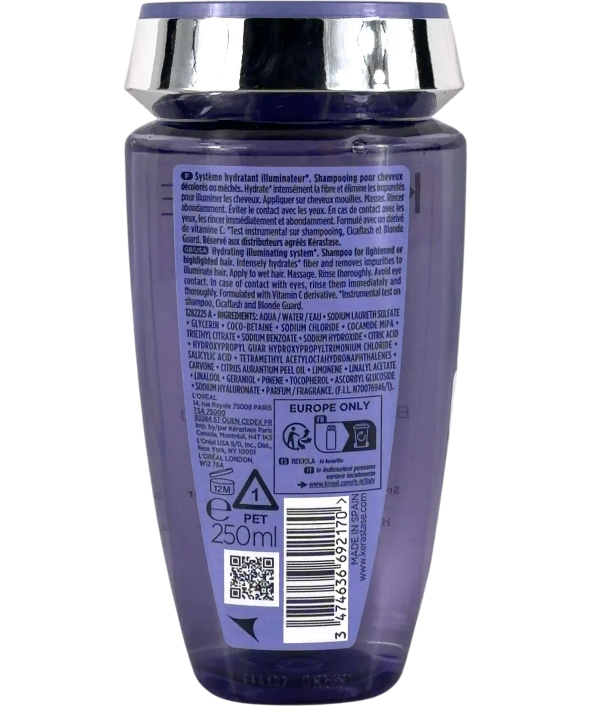 Kérastase BAIN LUMIÈRE, size 250ml — back