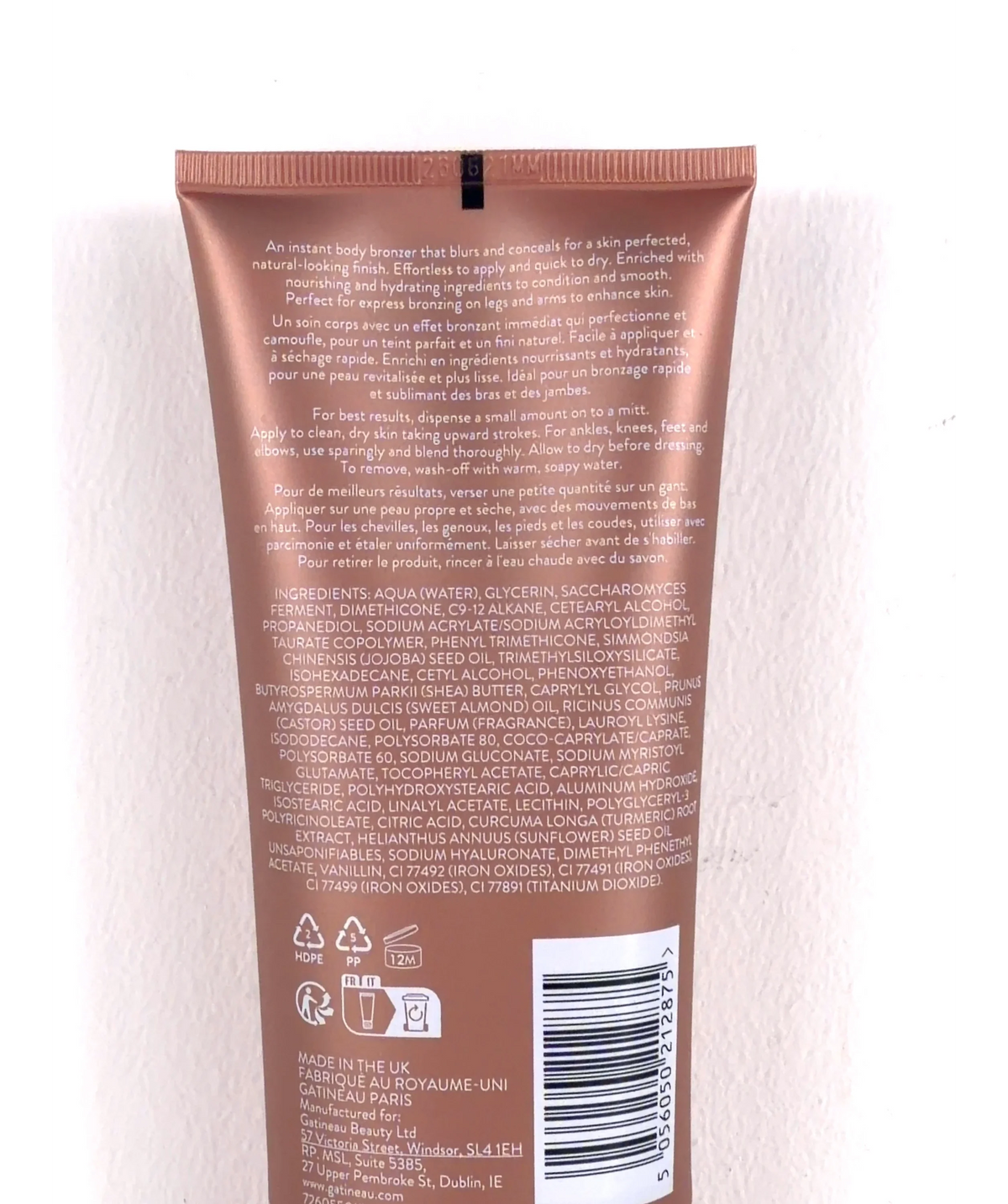 gatineau MEDIUM/DARK Golden Glow Blurring Body Bronze, size 150ml — fabric detail