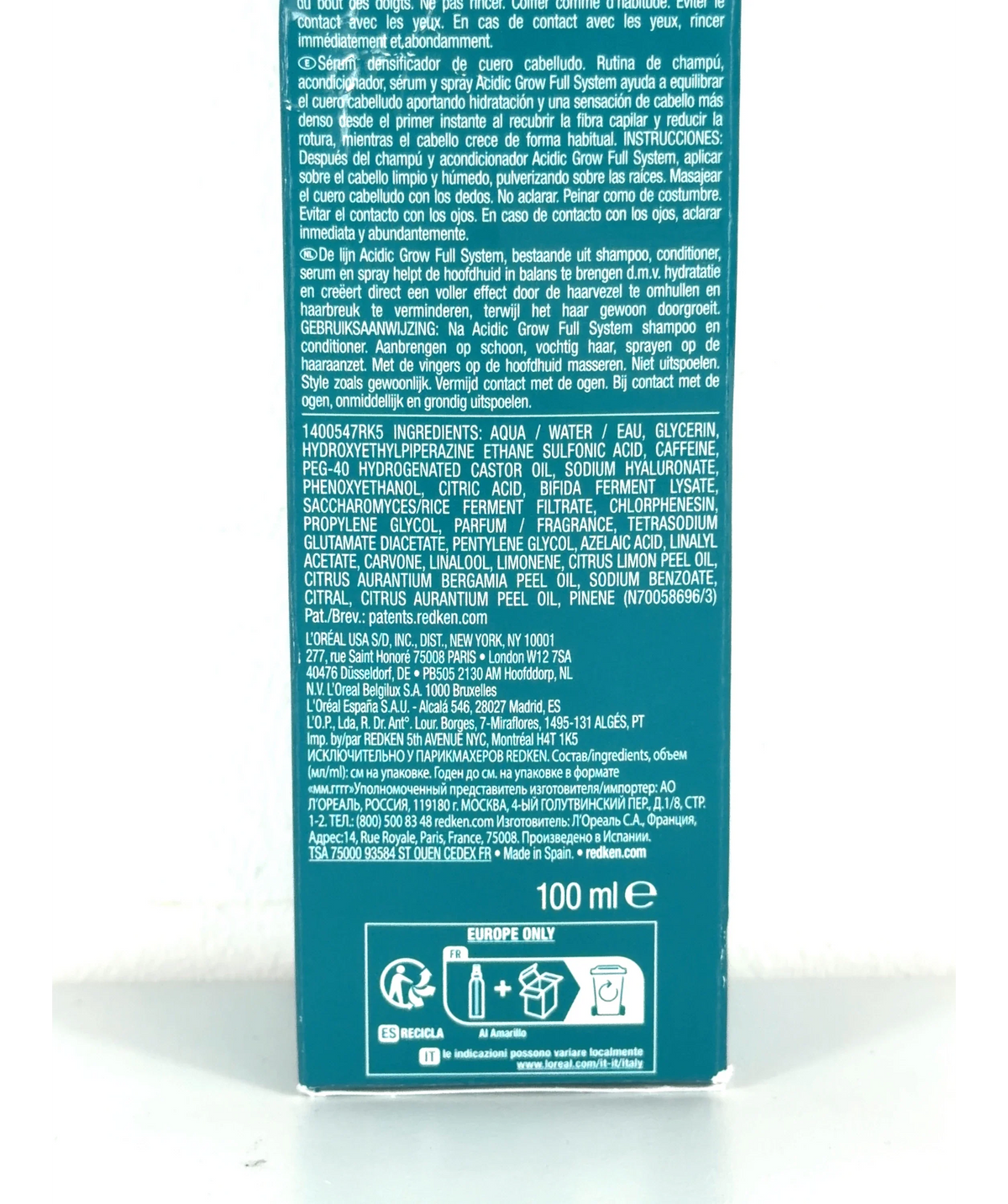 REDKEN Acidic Grow Full System Hair Serum for Thin Hair 100ml, size 100ml — fabric detail