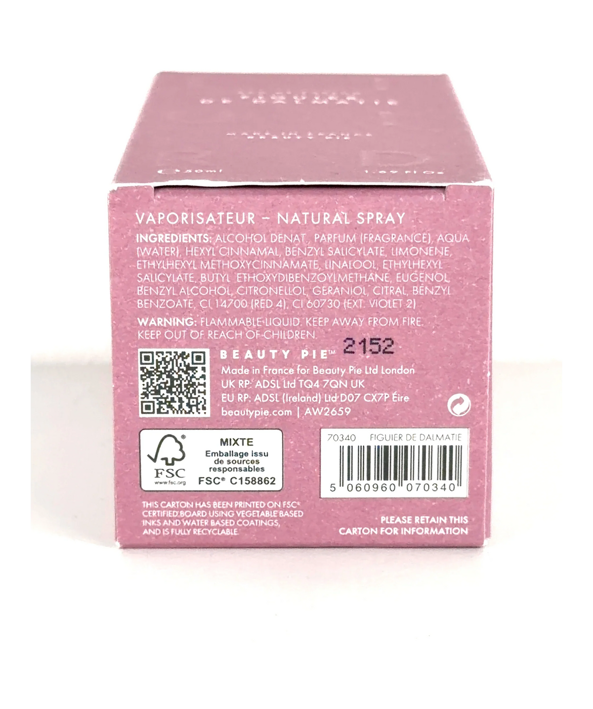 Beauty Pie FIGUIER DE DALMATIE, size 50ml — fabric detail