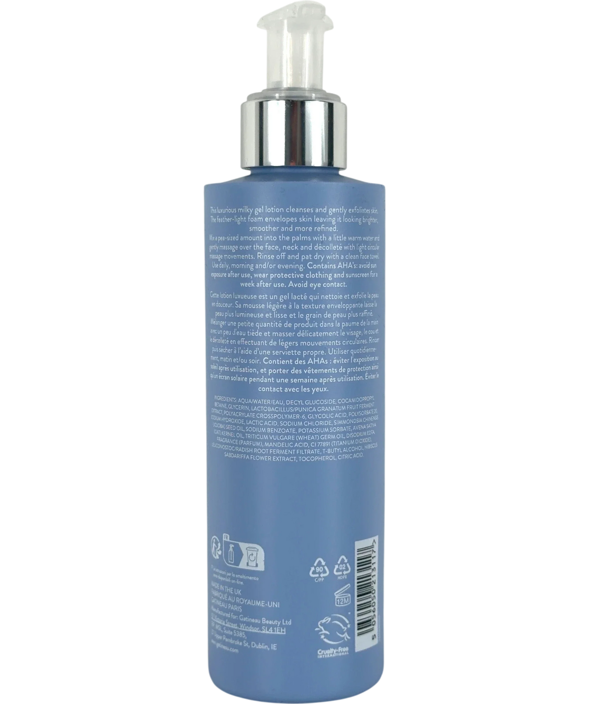 gatineau Renewal Ultime Multi-Acid Resurfacing Cleanser, size 200ml — back
