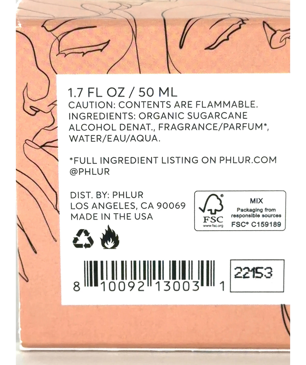 Phlur Missing Person Eau de Parfum, size 50ml — care label