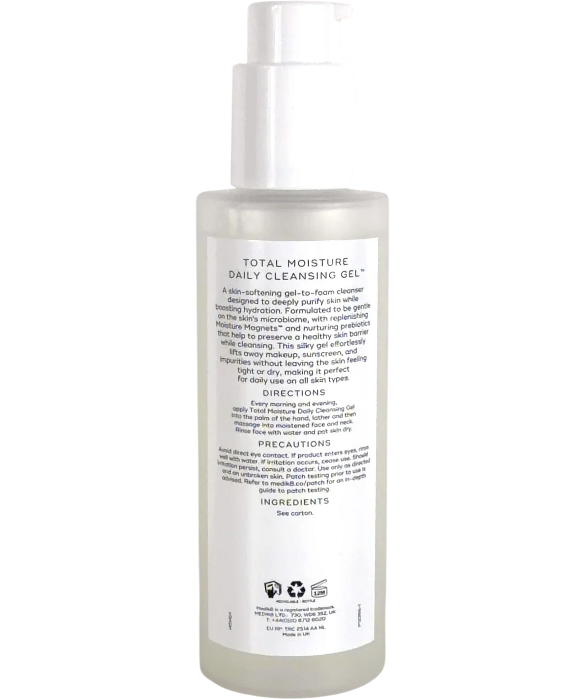 medik8 TOTAL MOISTURE DAILY CLEANSING GEL, size 145ml — back
