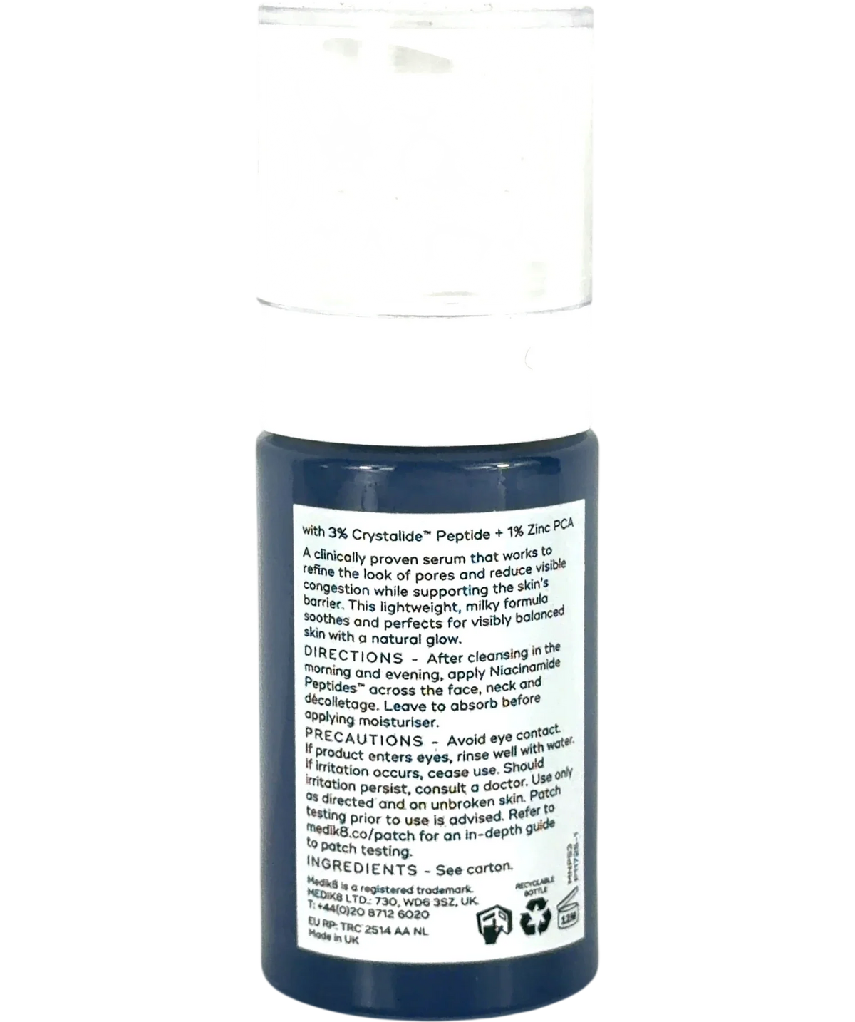 medik8 Niacinamide Peptides, size 30ml — back