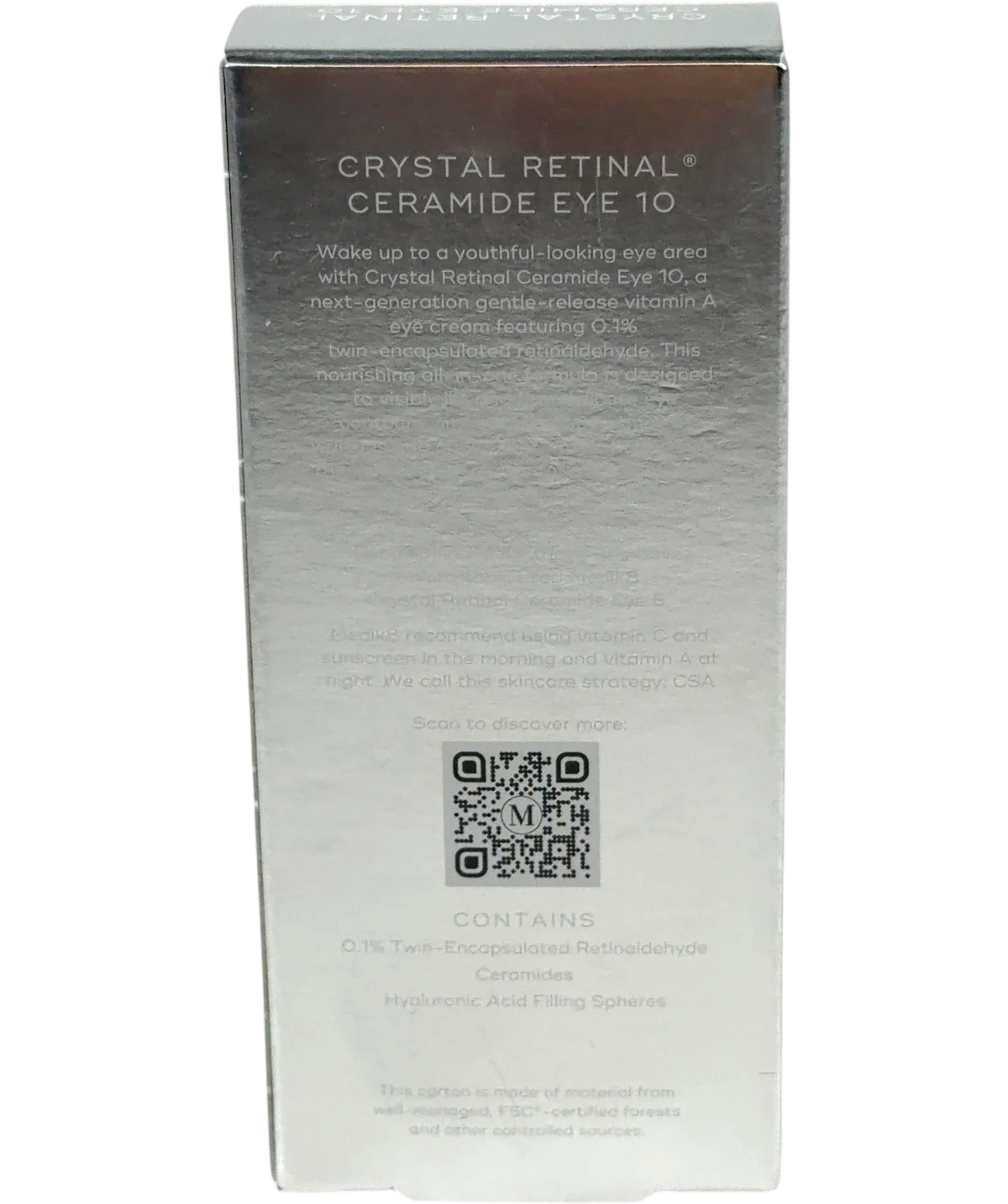 medik8 Crystal Retinal Ceramide Eye 10, size 15ml — back