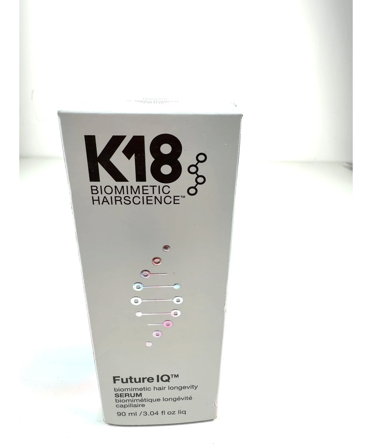 K18 FutureIQ™ Biomimetic Hair Longevity Serum, size 90ml — label