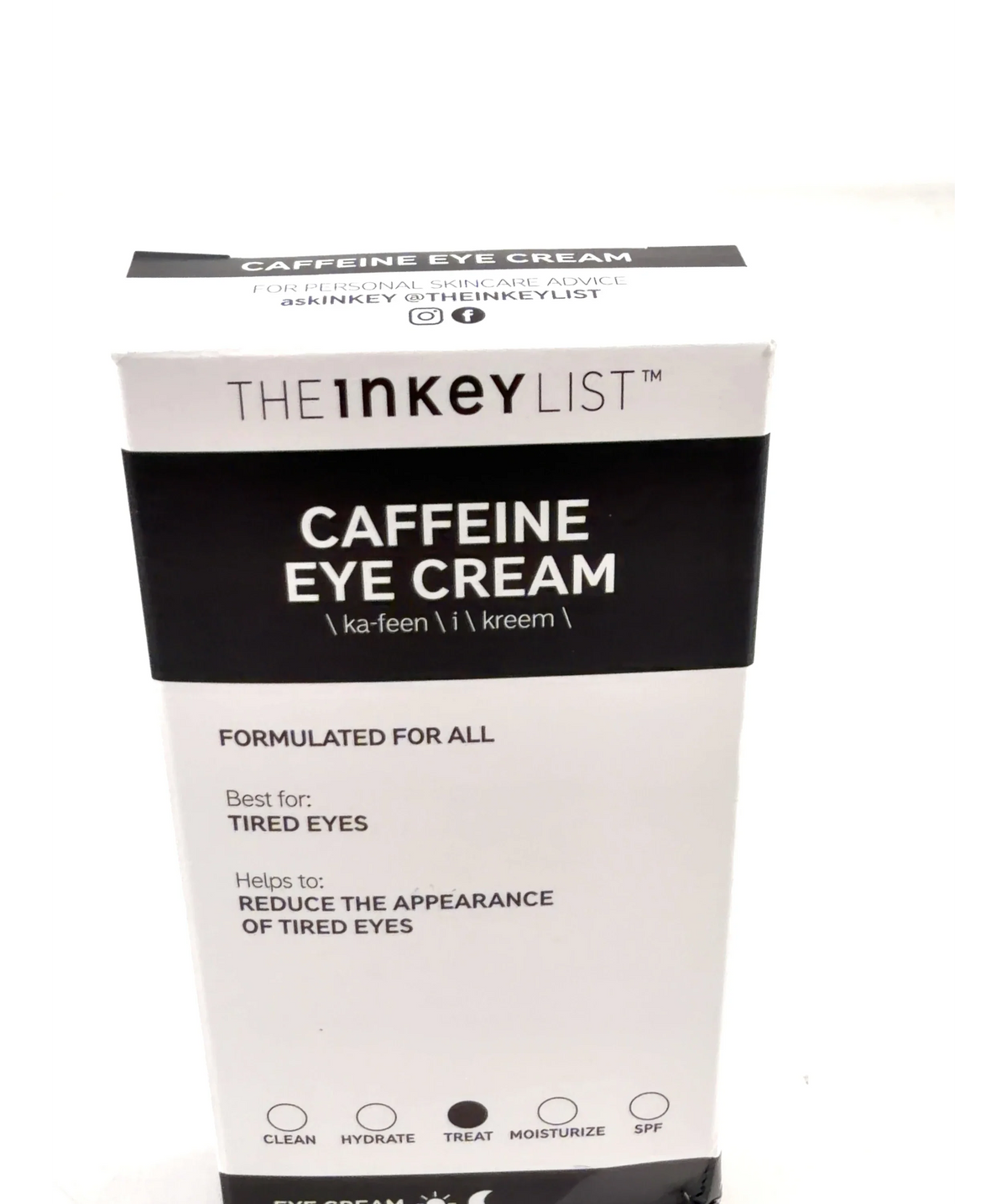 The Inkey List CAFFEINE EYE CREAM, size 15ml — label