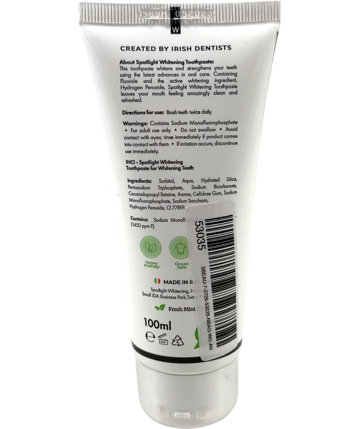 spotlight Whitening Toothpaste, size 100ml — back