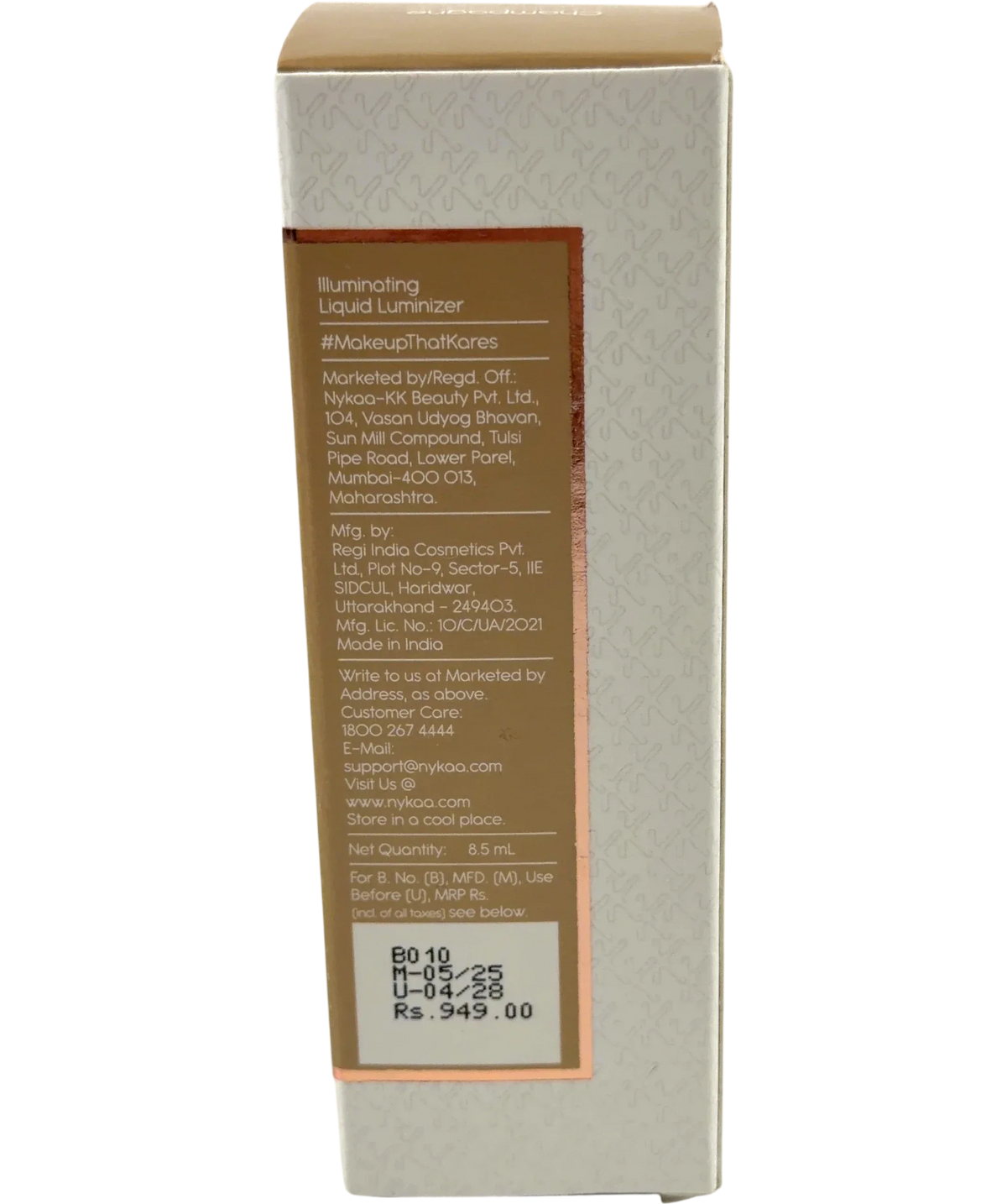 KAY BEAUTY Champagne Illuminating Liquid Luminizer, size 8.5ml — back
