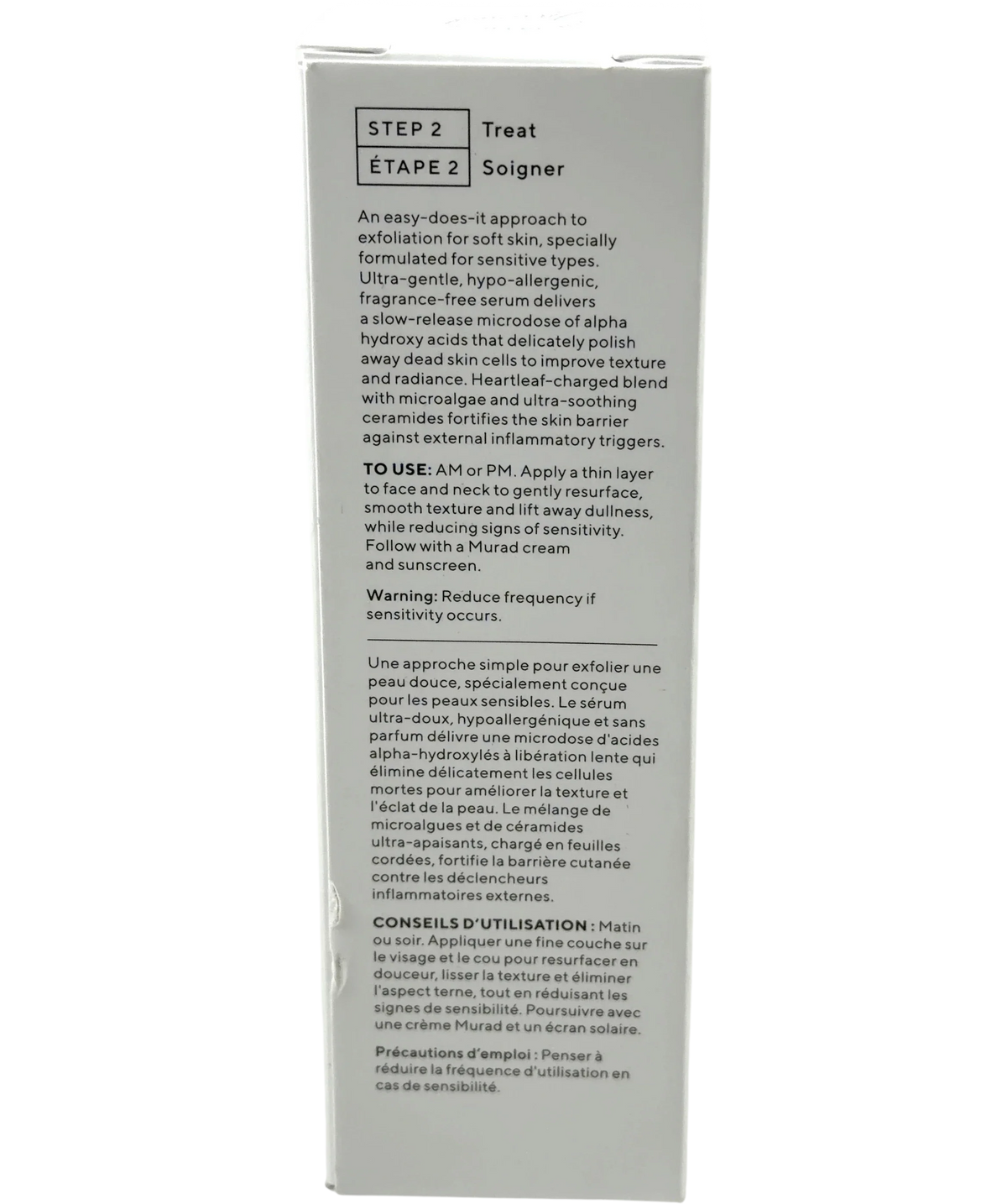 Murad Heartleaf Gentle Resurfacing Serum, size 30ml — back