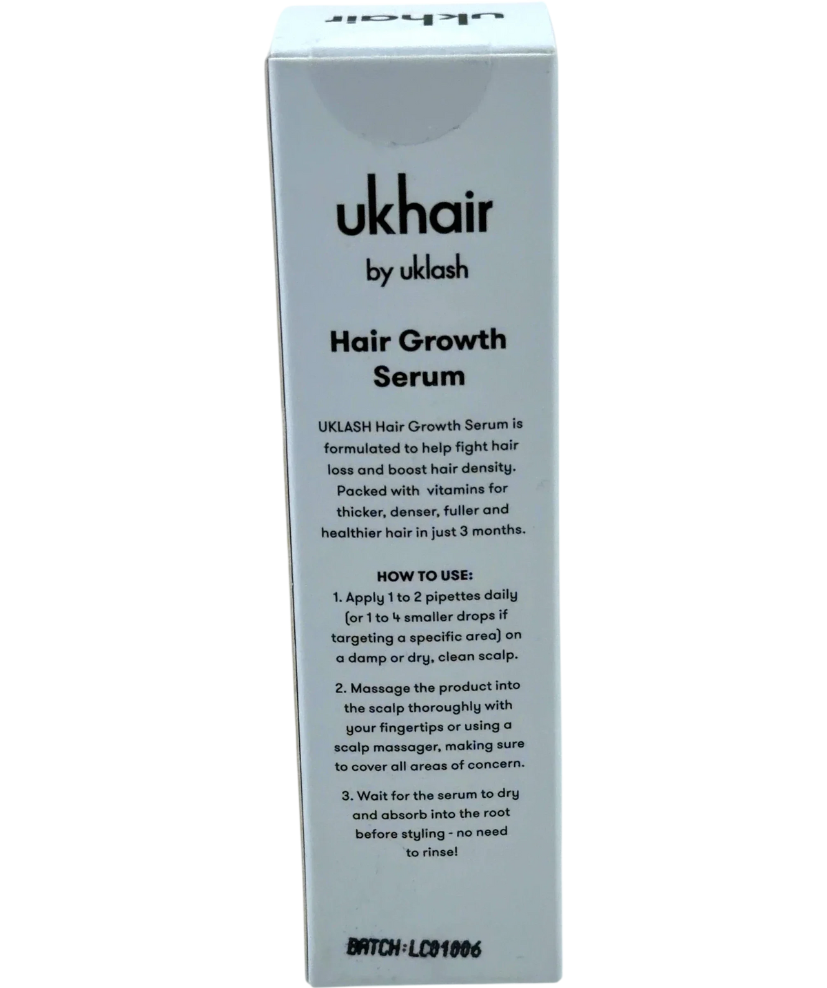 ukhair Hair Growth Serum, size 30ml — back
