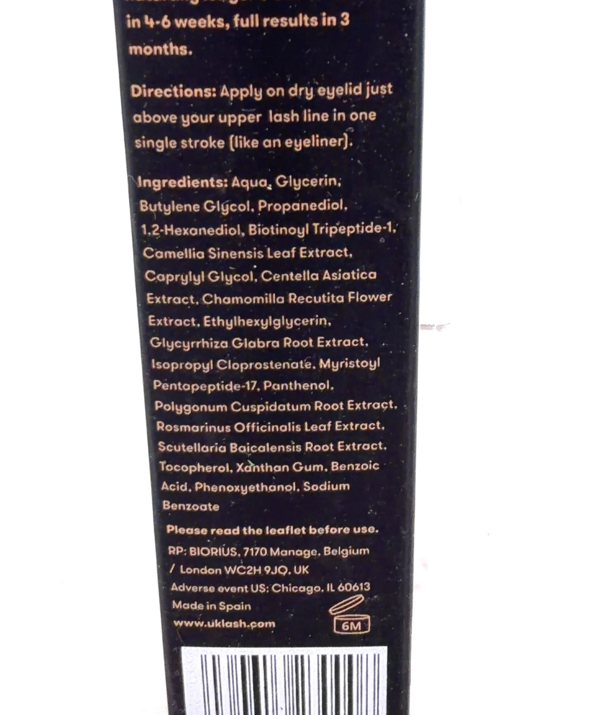 UKLASH Eyelash Serum, size 3ml — fabric detail