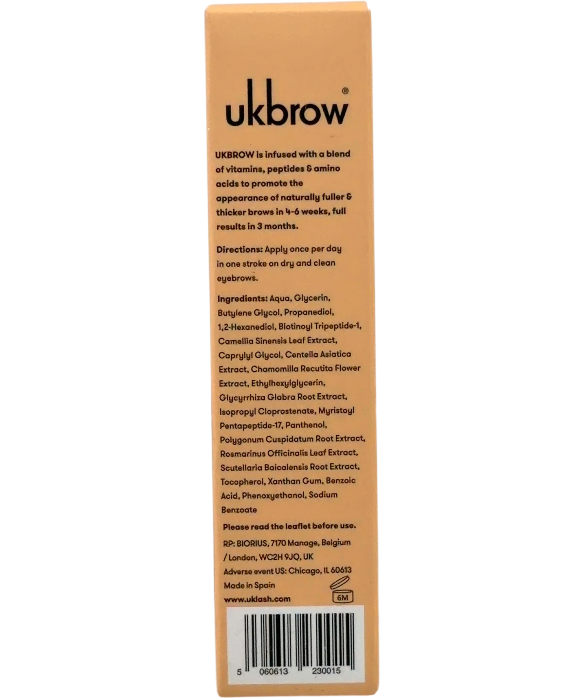UKBROW Eyebrow Serum, size 3ml — back